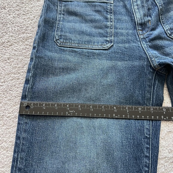 Madewell Emmett Wide-Leg Jeans Womens 28 Blue High Rise Raw Hem Cropped Denim - Picture 15 of 15